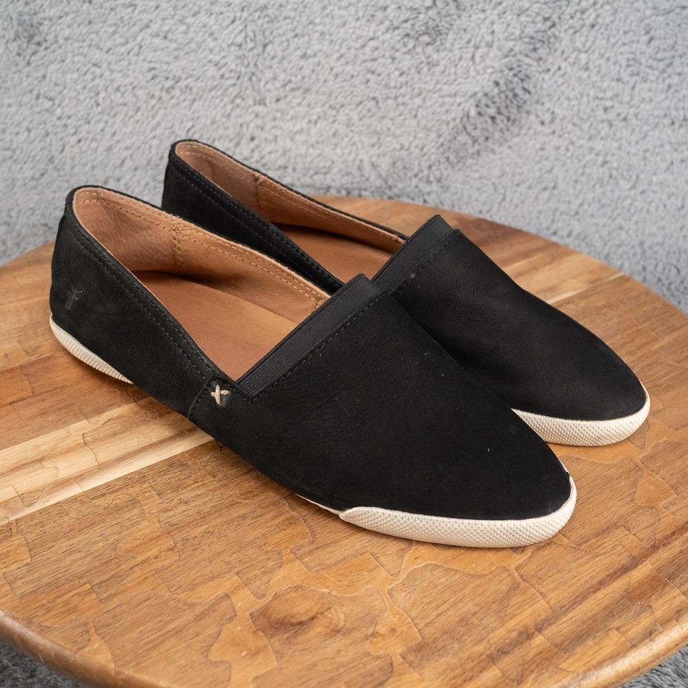 Frye Melanie Slip‎ On Leather Black Shoes Size 8